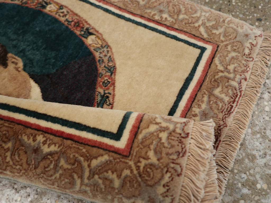 Vintage Persian Tabriz Pictorial Rug, No.24246 - Gss