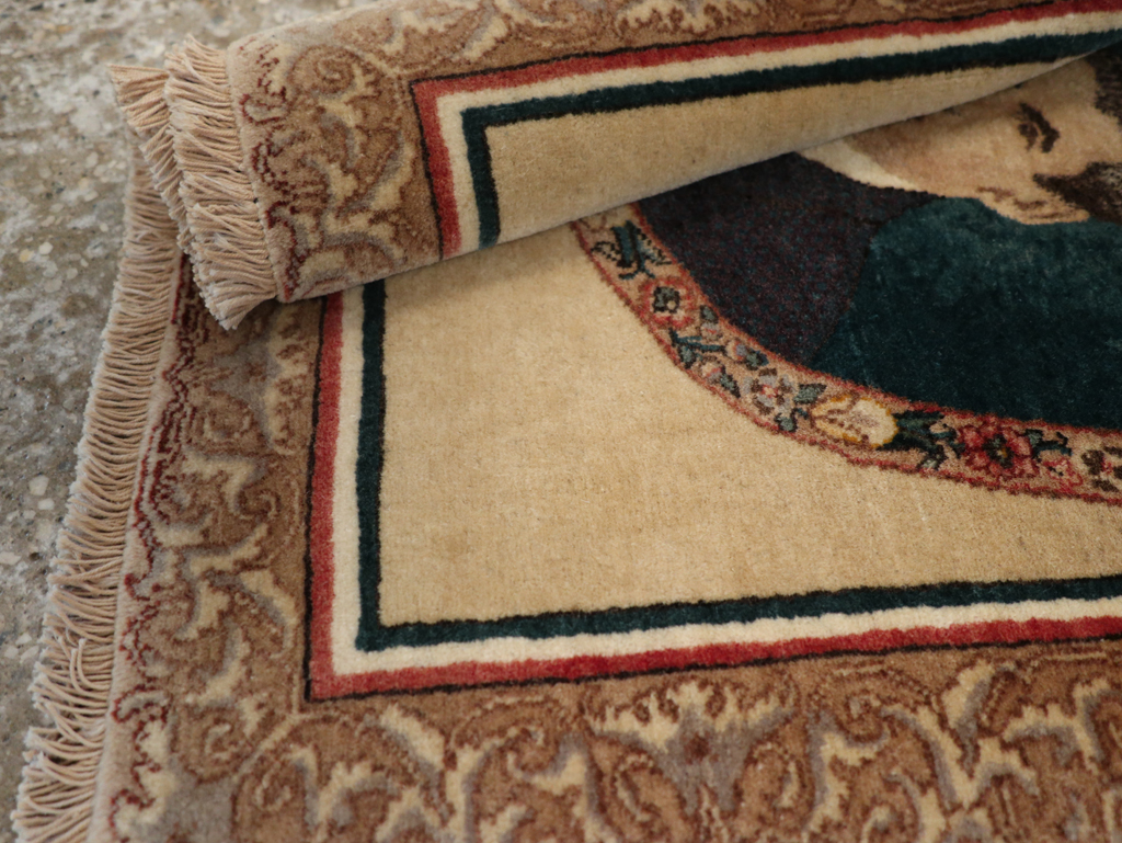 Vintage Persian Tabriz Pictorial Rug, No.24246 - Gss