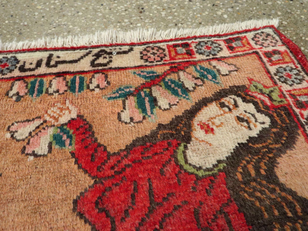 Vintage Persian Tabriz Pictorial Rug, No.24268 - Gss