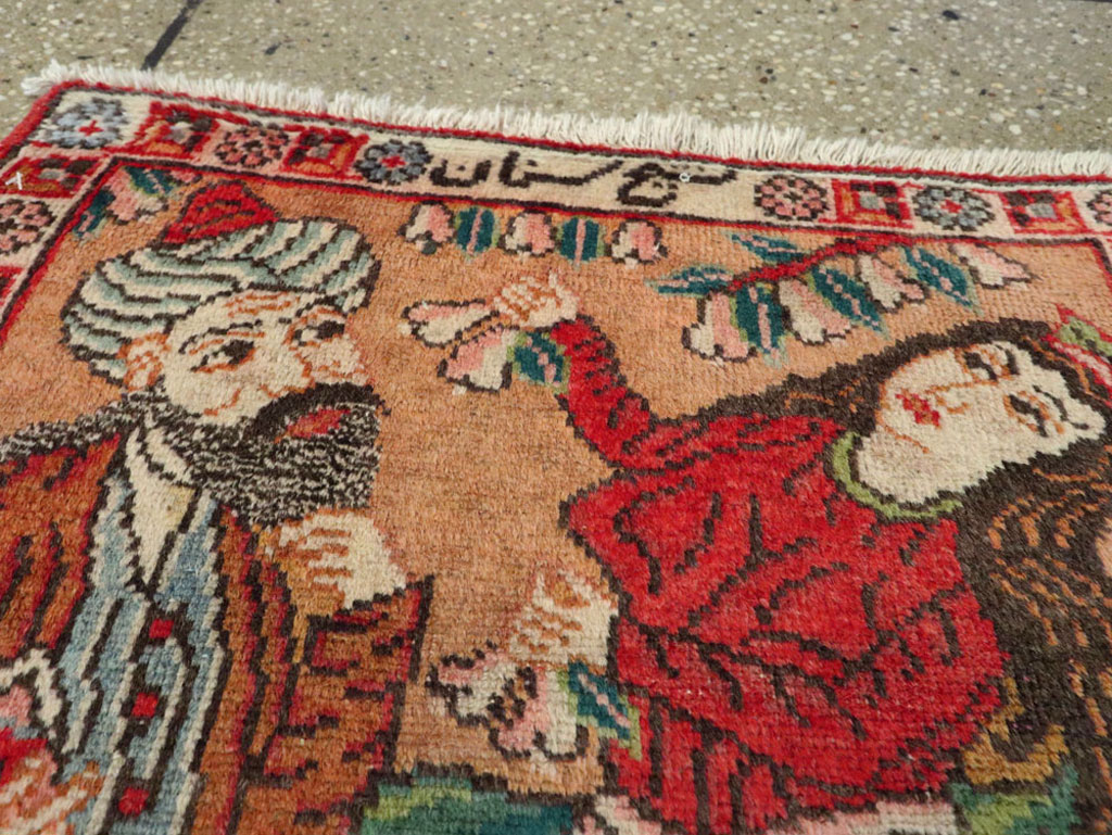 Vintage Persian Tabriz Pictorial Rug, No.24268 - Gss