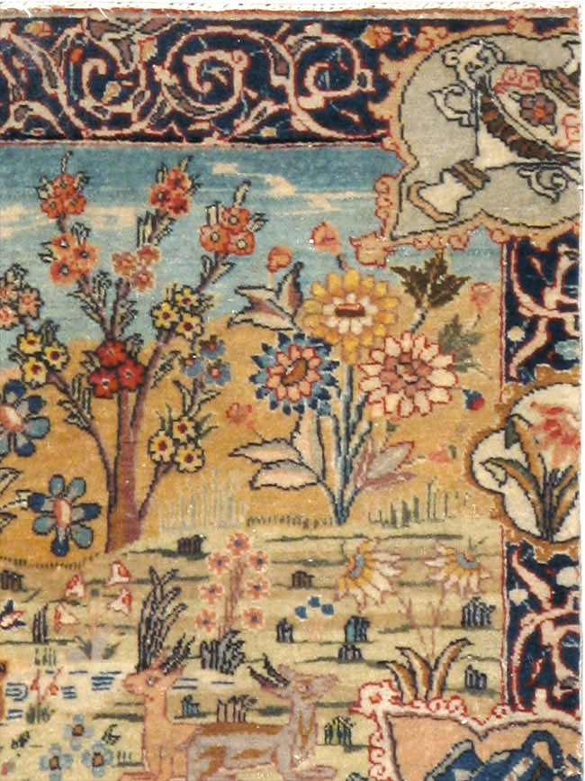 Vintage Persian Tabriz Pictorial Rug, No.24269 - Gss