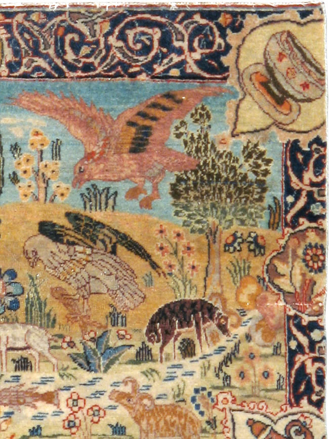 Vintage Persian Tabriz Pictorial Rug, No.24269 - Gss