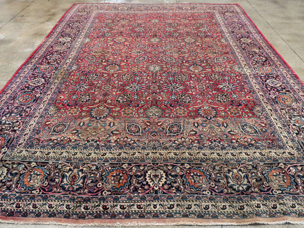 Vintage Persian Mashad Carpet, No.24277 - Gss