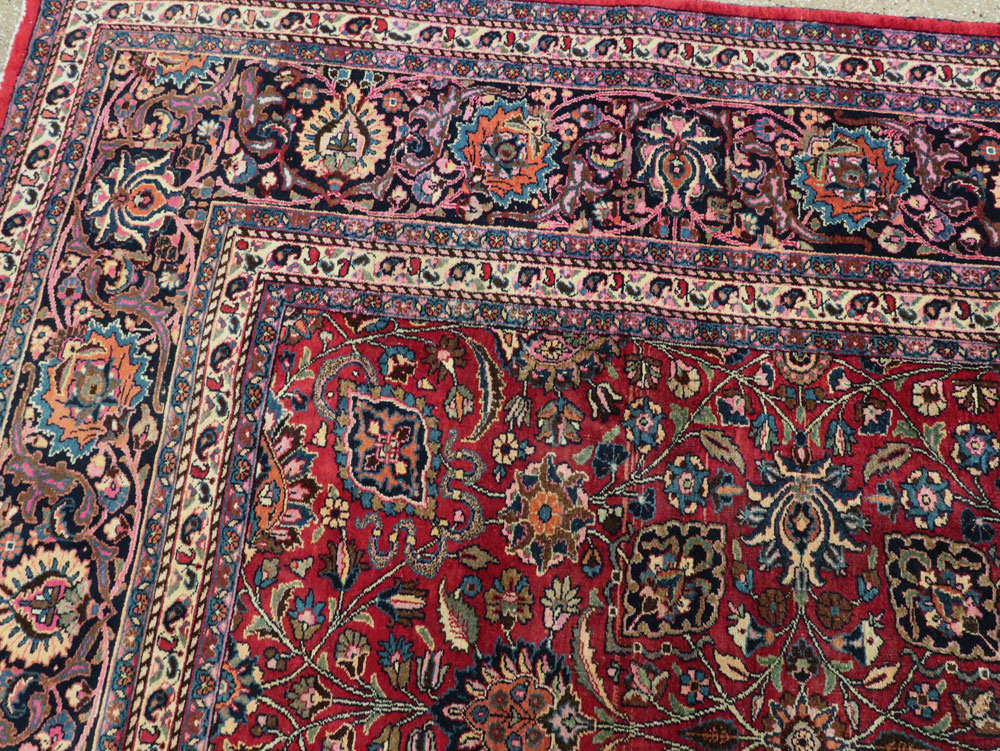 Vintage Persian Mashad Carpet, No.24277 - Gss