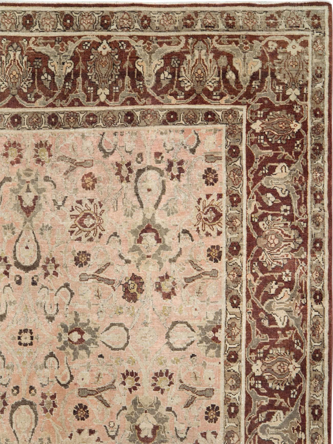 Antique Persian Tabriz Room Size Carpet, No.24290 - Gss
