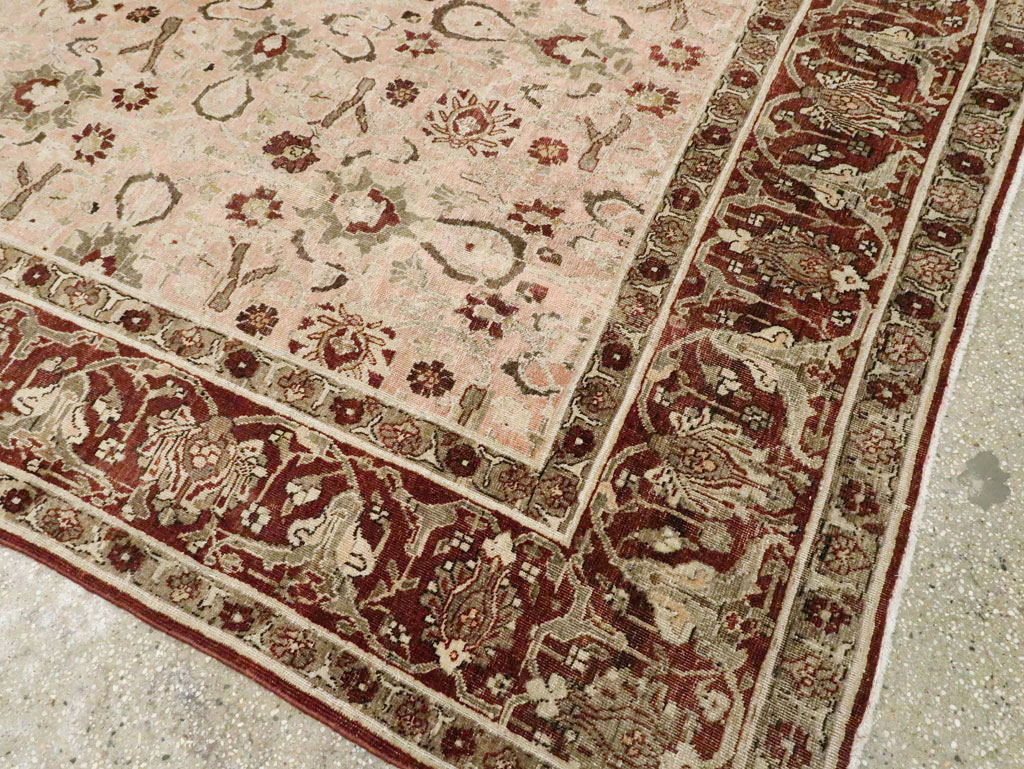 Antique Persian Tabriz Room Size Carpet, No.24290 - Gss