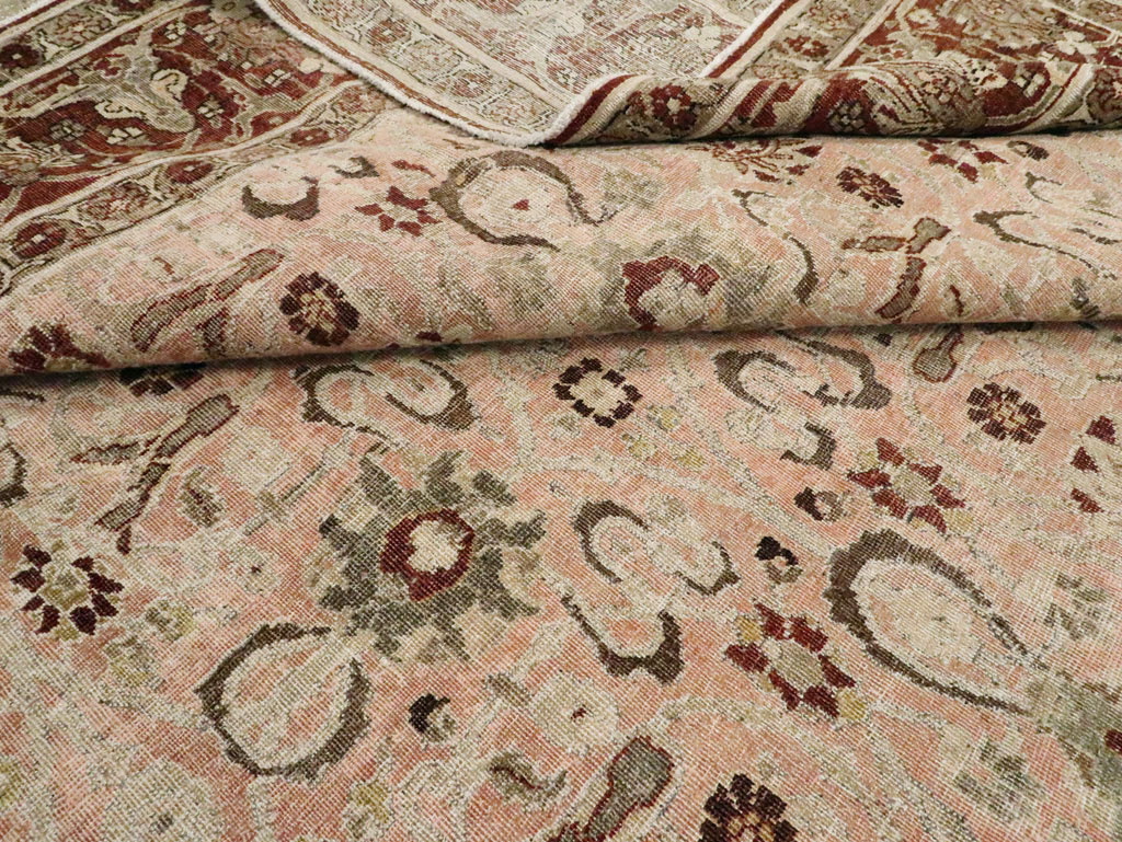 Antique Persian Tabriz Room Size Carpet, No.24290 - Gss