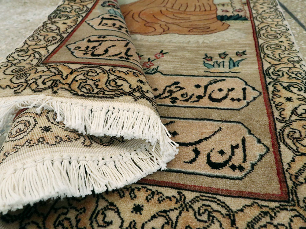 Vintage Persian Tabriz Pictorial Rug, No.24293 - Gss