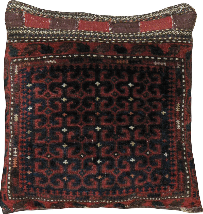 Antique Persian Bag Face Pillow, No.24316 - Gss
