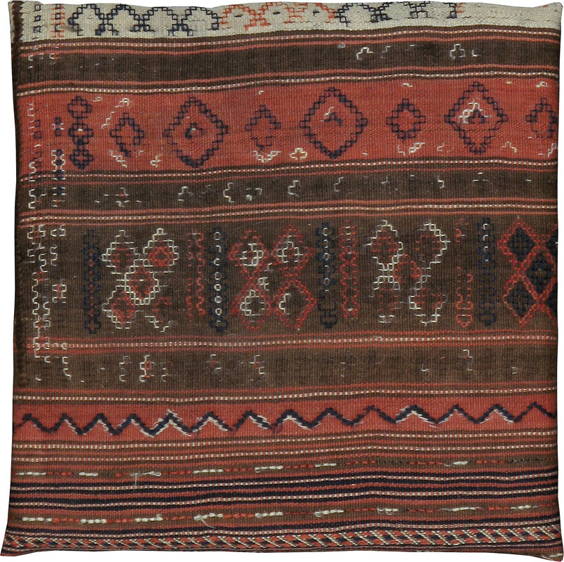 Antique Persian Flat-weave Cushion, No.24318 - Gss