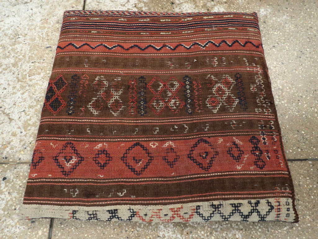 Antique Persian Flat-weave Cushion, No.24318 - Gss