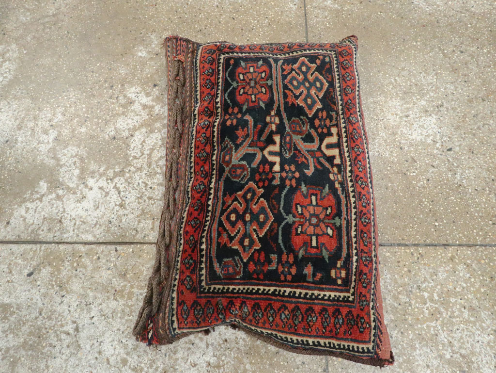 Antique Persian Afshar Bag Face Pillow, No.24319 - Gss