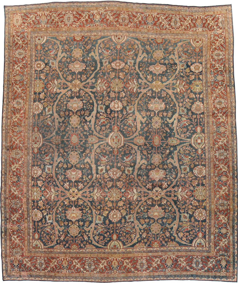 Antique Sarouk Fereghan Persian Room Size Carpet, No.24324 - Gss