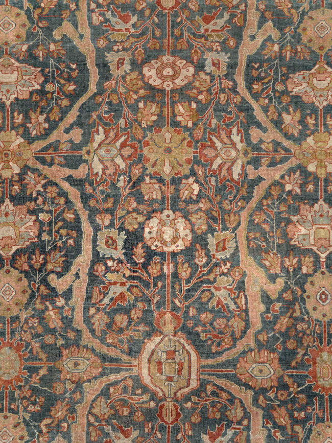 Antique Sarouk Fereghan Persian Room Size Carpet, No.24324 - Gss
