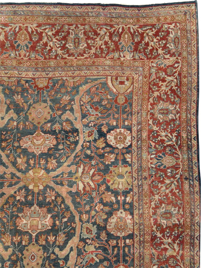 Antique Sarouk Fereghan Persian Room Size Carpet, No.24324 - Gss