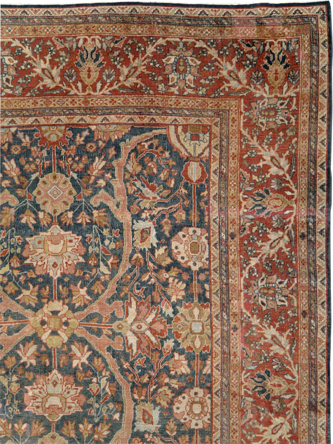 Antique Sarouk Fereghan Persian Room Size Carpet, No.24324 - Gss