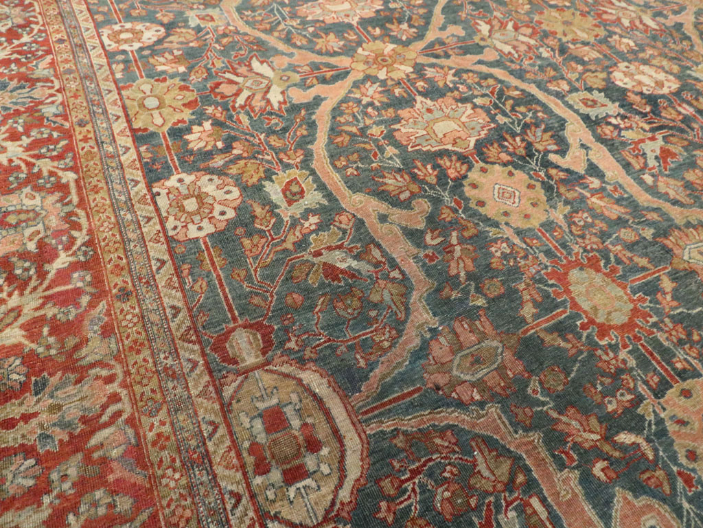 Antique Sarouk Fereghan Persian Room Size Carpet, No.24324 - Gss