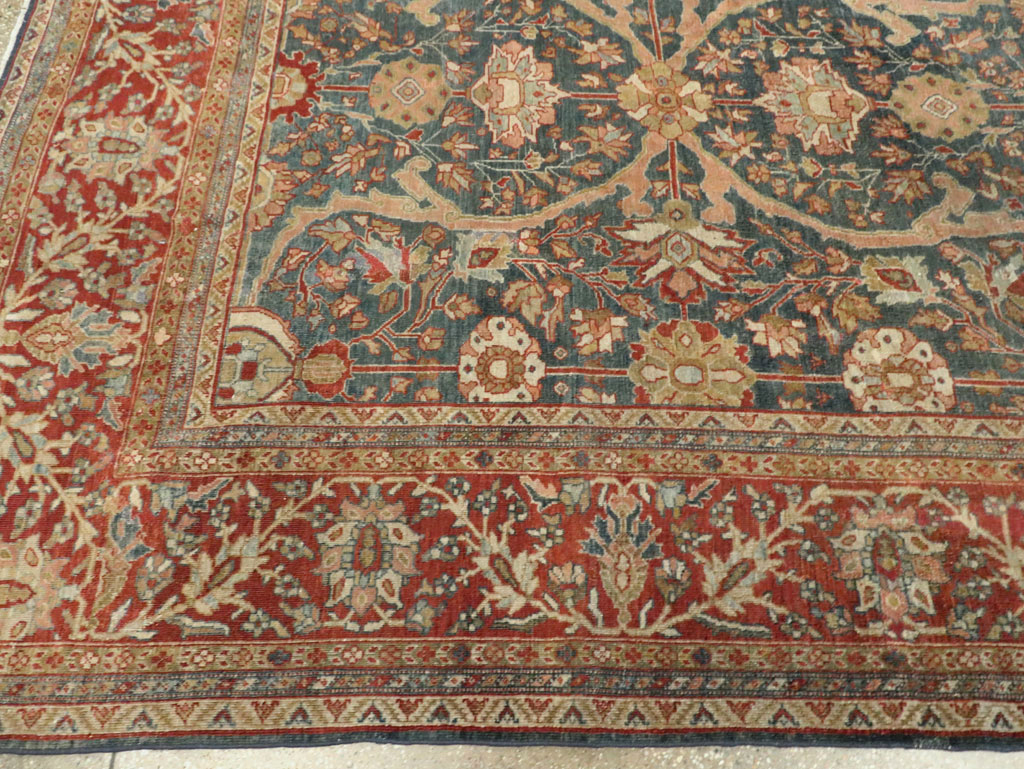 Antique Sarouk Fereghan Persian Room Size Carpet, No.24324 - Gss