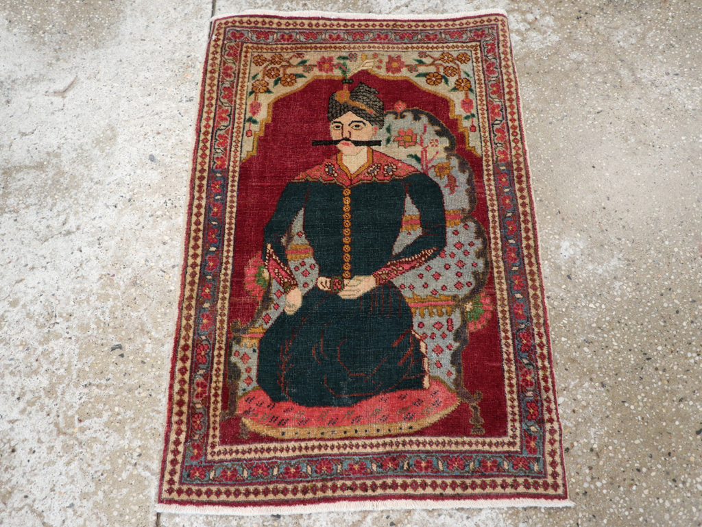 Antique Persian Tabriz Pictorial Rug (Pair: 1 of 2), No.24328 - Gss