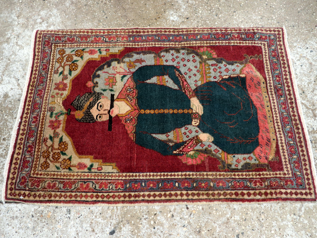 Antique Persian Tabriz Pictorial Rug (Pair: 1 of 2), No.24328 - Gss
