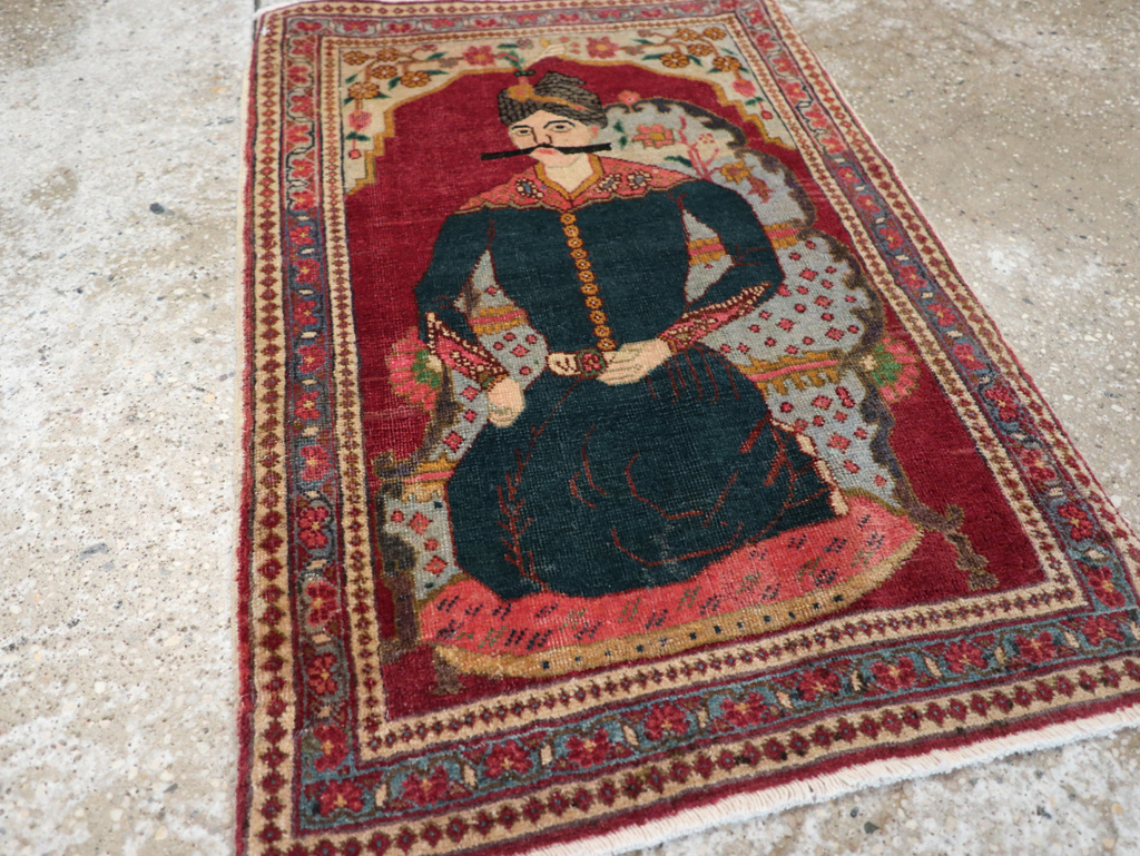 Antique Persian Tabriz Pictorial Rug (Pair: 1 of 2), No.24328 - Gss