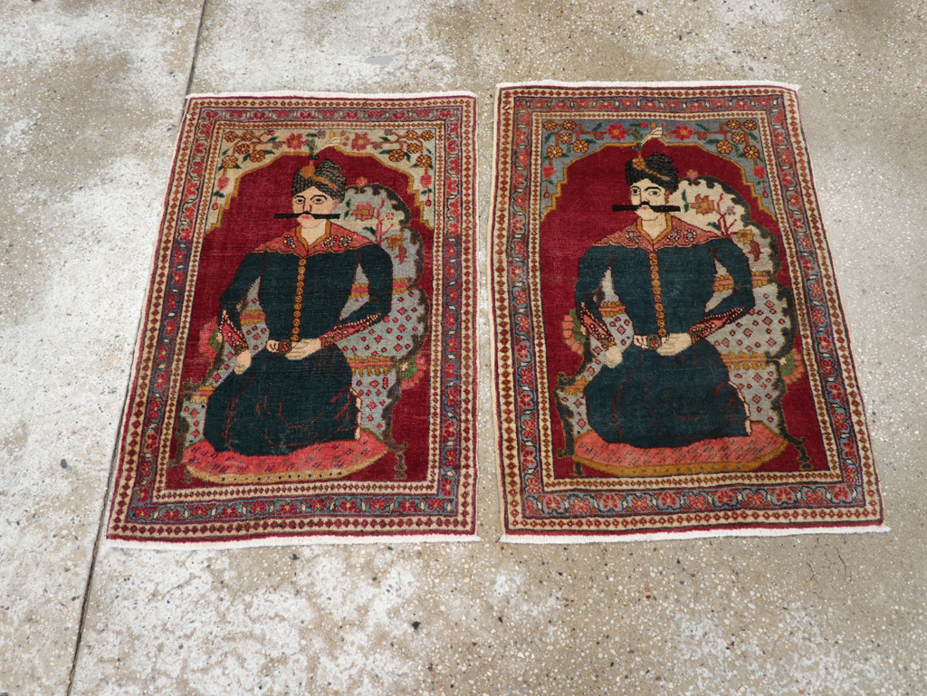 Antique Persian Tabriz Pictorial Rug (Pair: 1 of 2), No.24328 - Gss
