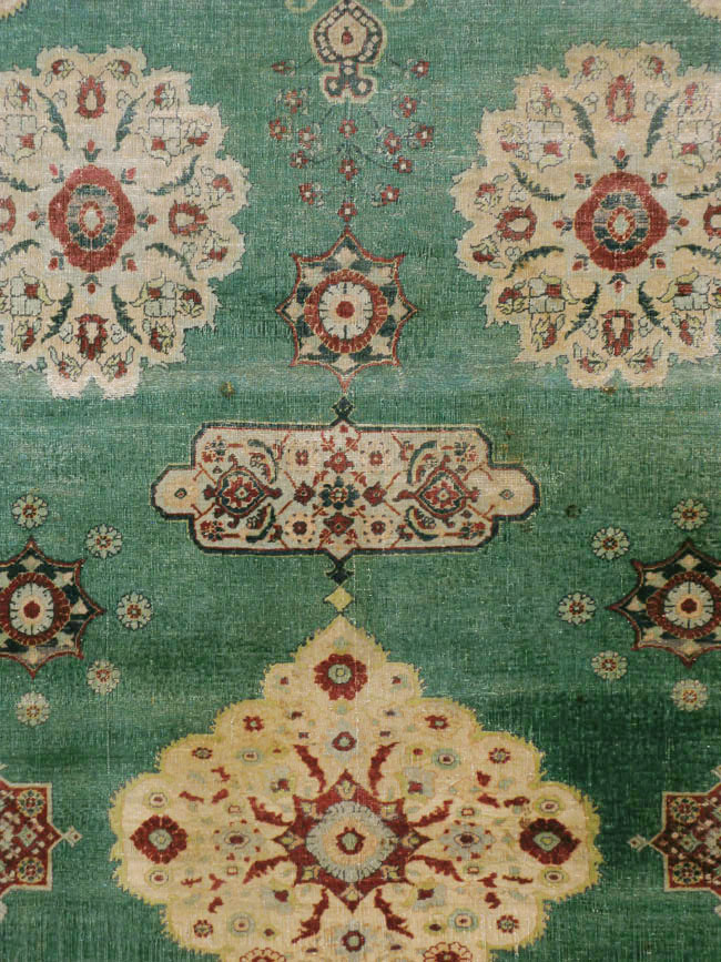 Antique Indian Agra Distressed Carpet, No.24333 - Gss