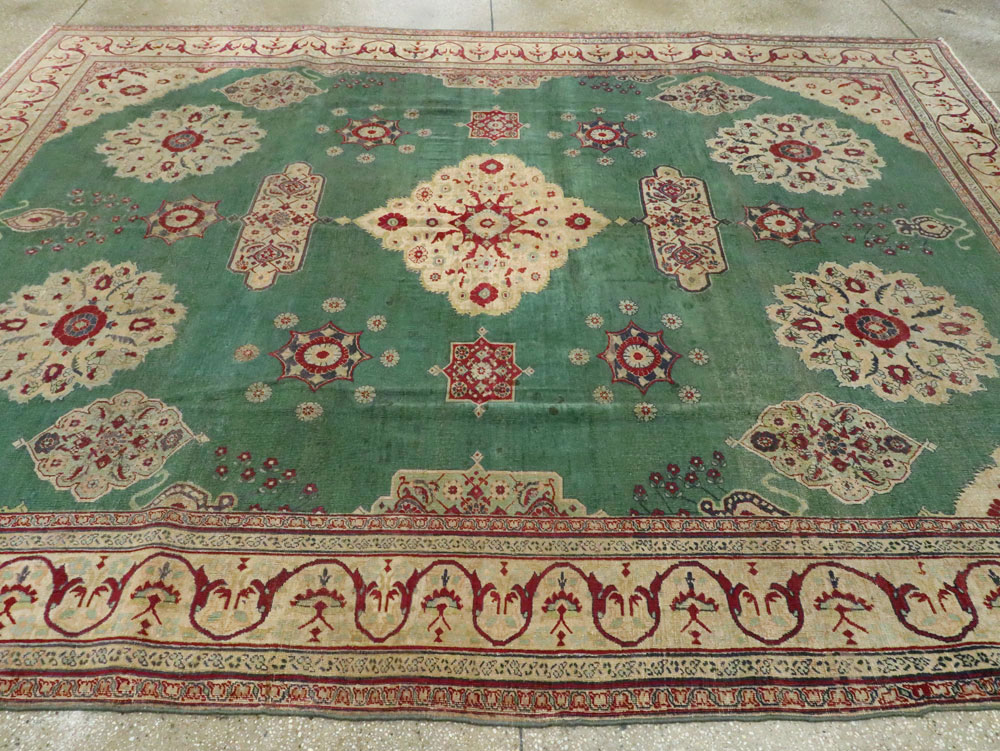 Antique Indian Agra Distressed Carpet, No.24333 - Gss