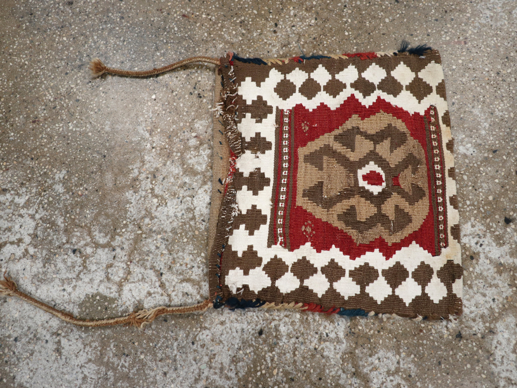Vintage Persian Flatweave Kilim Bag, No.24349 - Gss