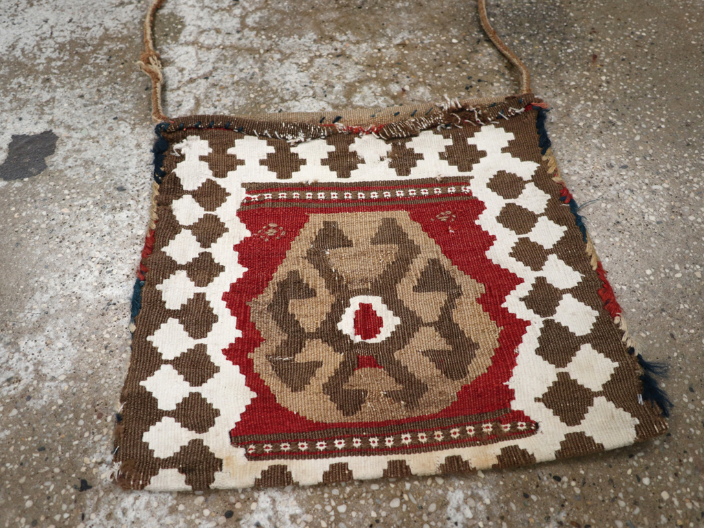 Vintage Persian Flatweave Kilim Bag, No.24349 - Gss