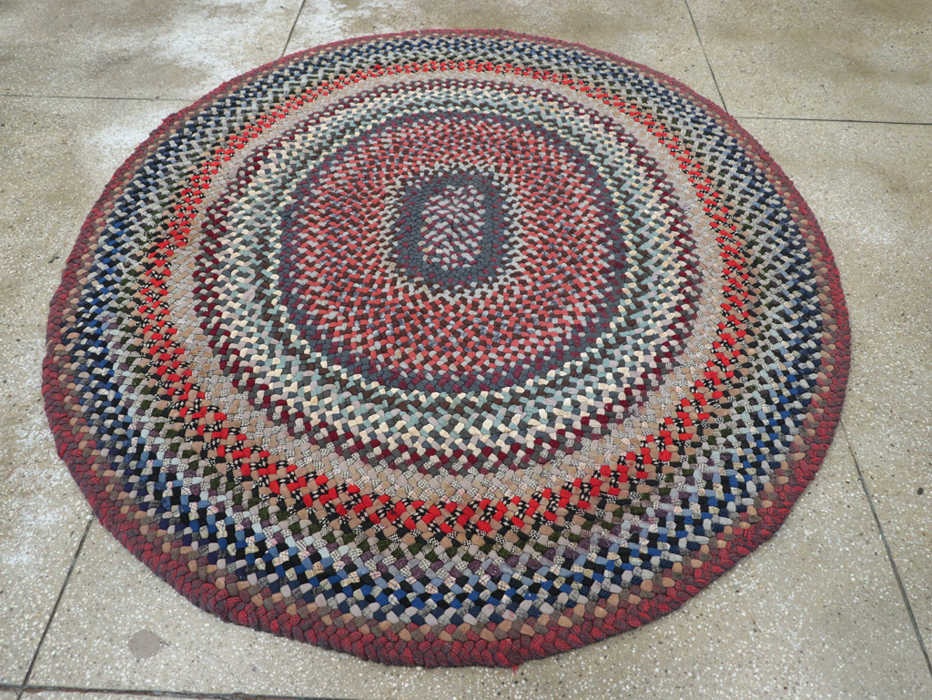 Vintage American Braid Rug, No.24365 - Gss