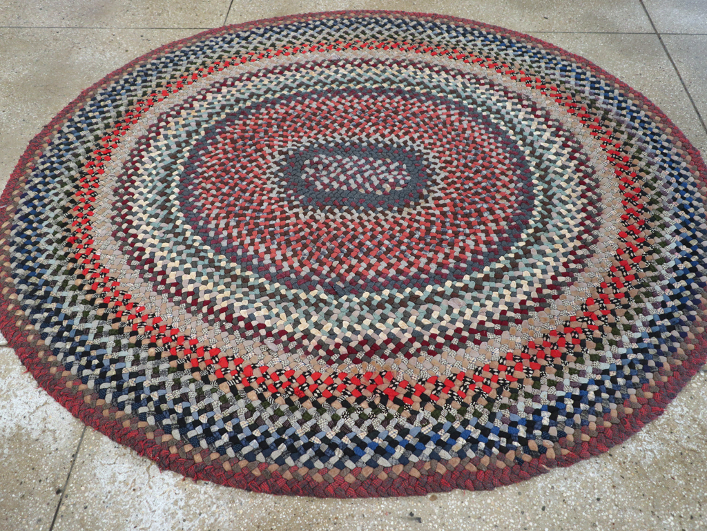 Vintage American Braid Rug, No.24365 - Gss