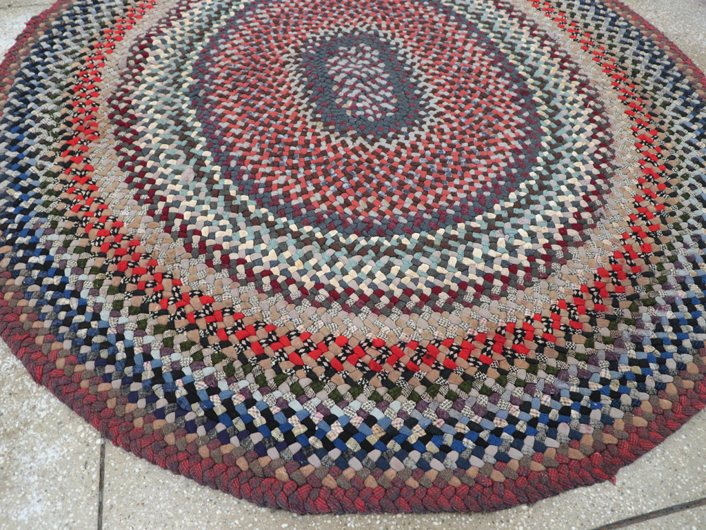 Vintage American Braid Rug, No.24365 - Gss