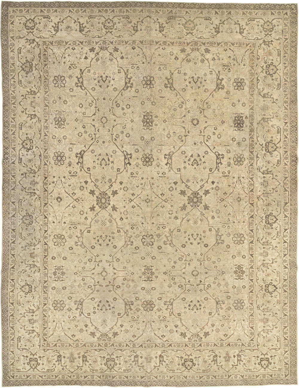Antique Persian Tabriz Room Size Carpet, No.24379 - Gss