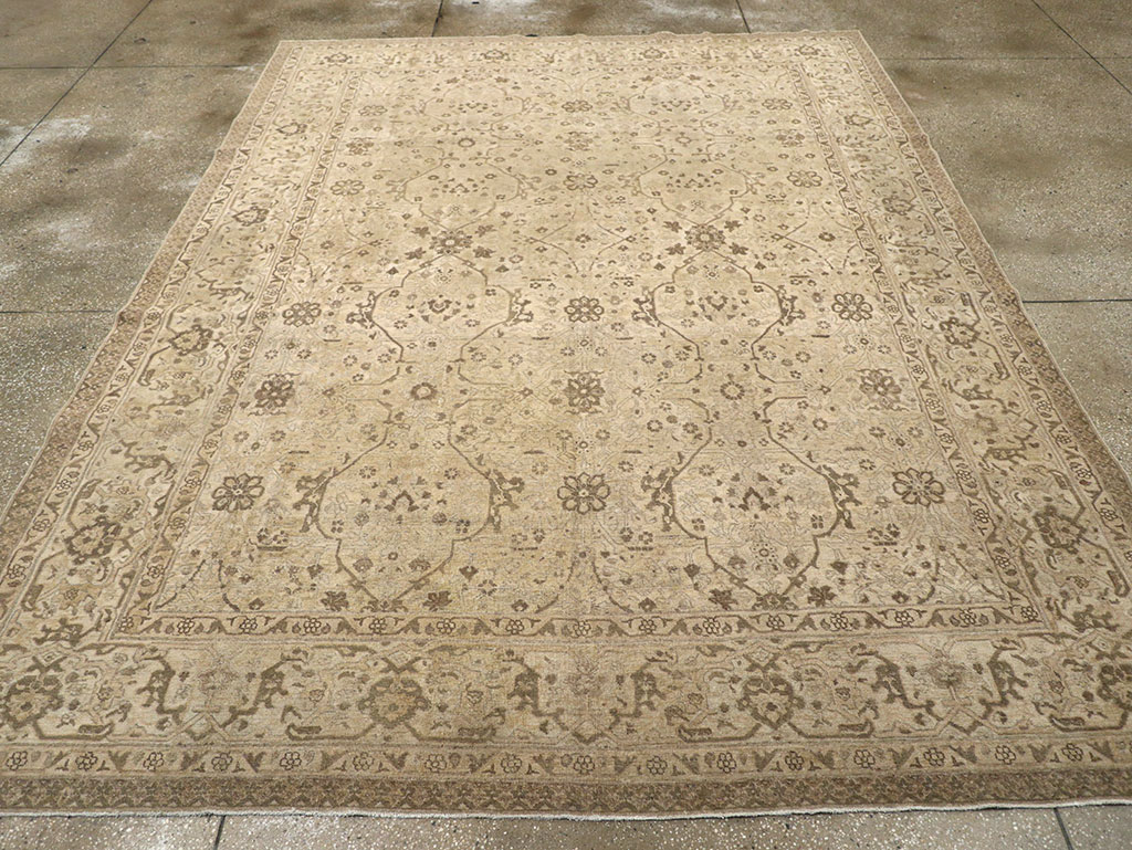 Antique Persian Tabriz Room Size Carpet, No.24379 - Gss