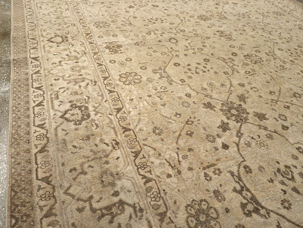 Antique Persian Tabriz Room Size Carpet, No.24379 - Gss