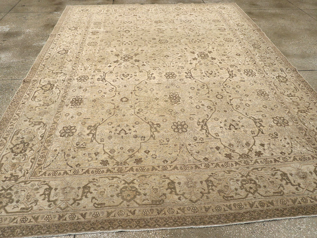 Antique Persian Tabriz Room Size Carpet, No.24379 - Gss