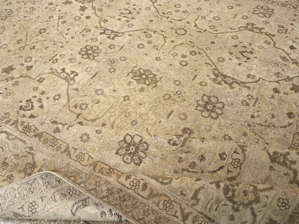 Antique Persian Tabriz Room Size Carpet, No.24379 - Gss