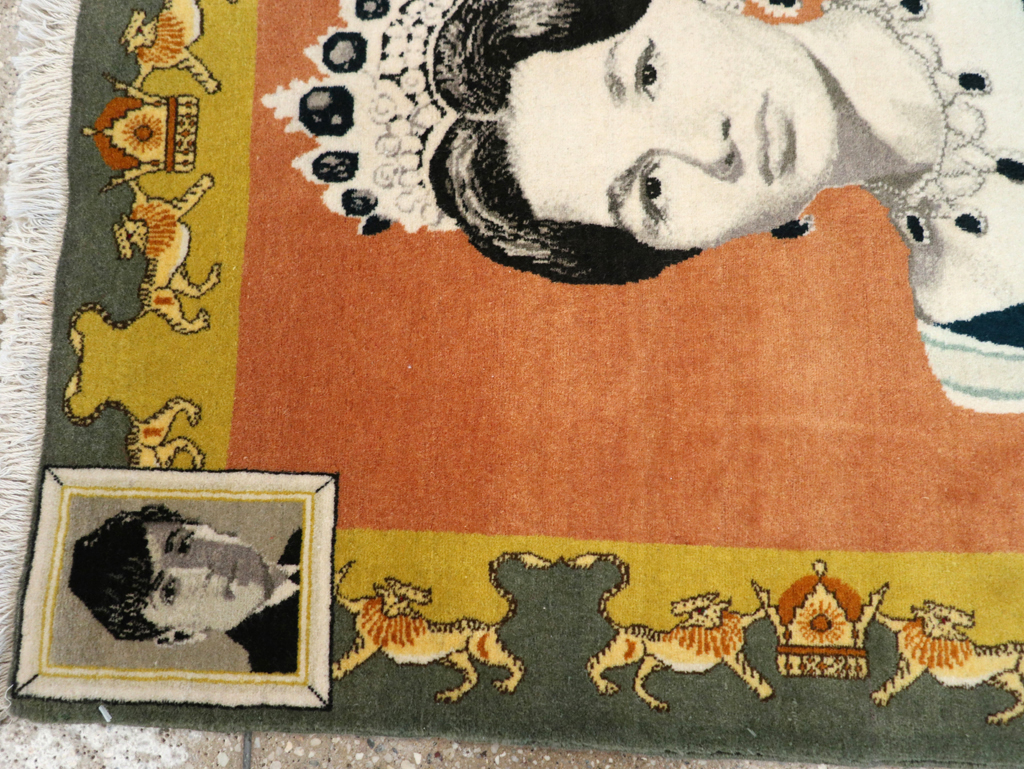 Vintage Persian Tabriz Pictorial Rug, No.24385 - Gss