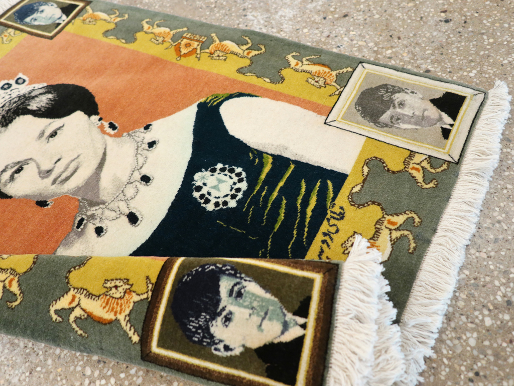 Vintage Persian Tabriz Pictorial Rug, No.24385 - Gss