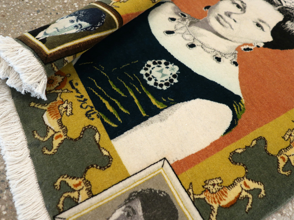 Vintage Persian Tabriz Pictorial Rug, No.24385 - Gss