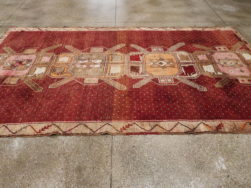 Vintage Turkish Anatolian Gallery Carpet, No.24423 - Gss