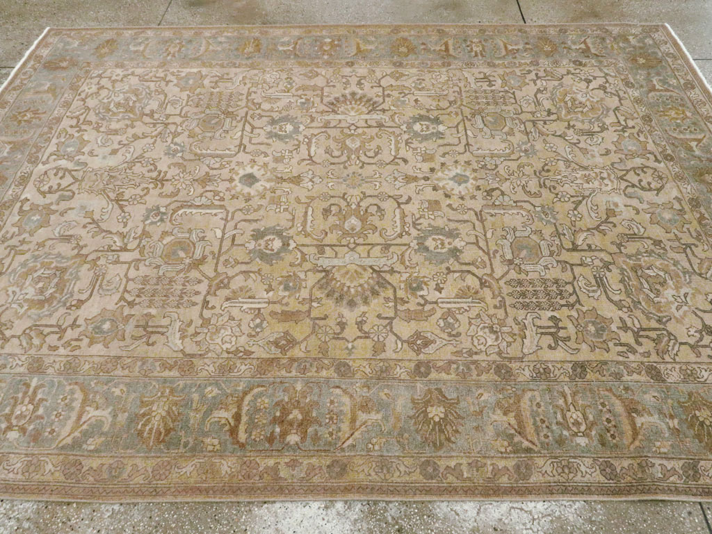 Vintage Persian Tabriz Accent Carpet, No.24440 - Gss