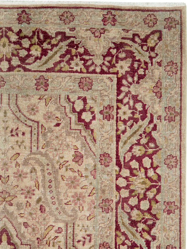 Antique Persian Tabriz Accent Rug, No.24442 - Gss