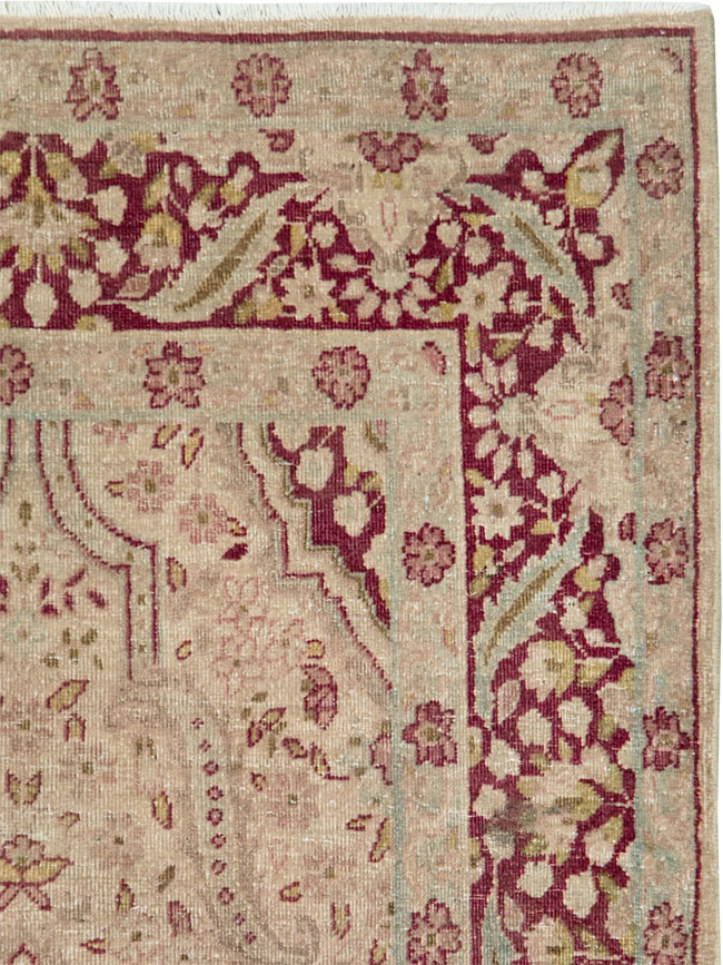 Antique Persian Tabriz Accent Rug, No.24442 - Gss