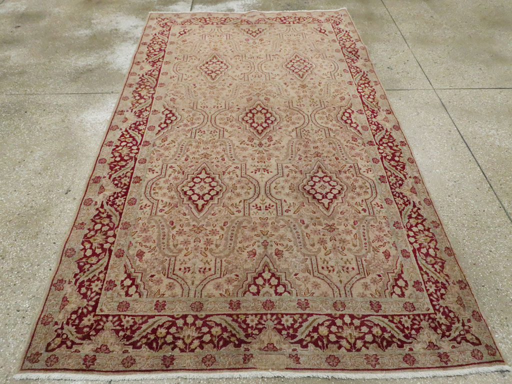 Antique Persian Tabriz Accent Rug, No.24442 - Gss