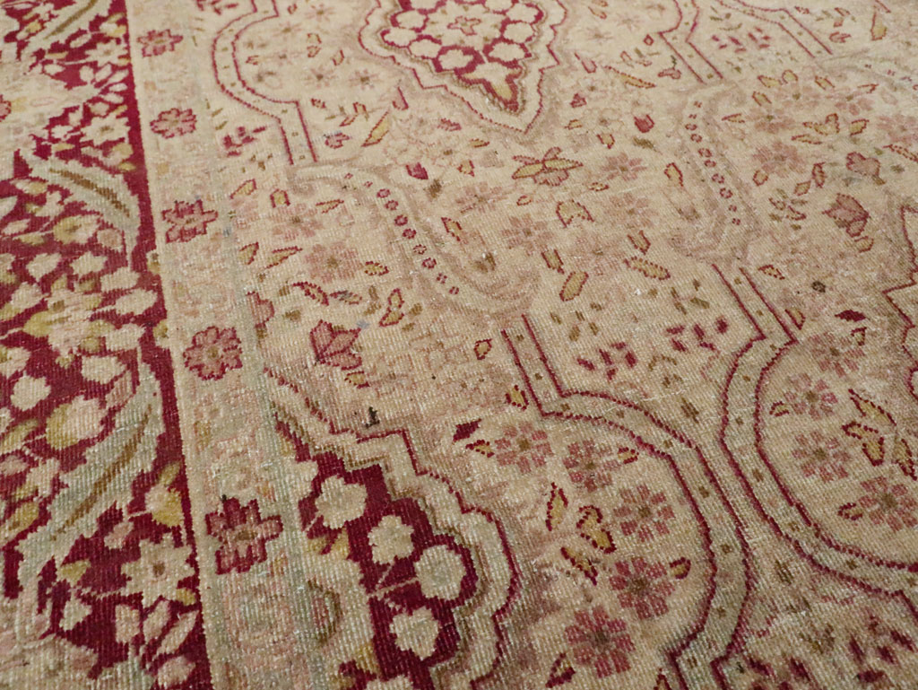 Antique Persian Tabriz Accent Rug, No.24442 - Gss