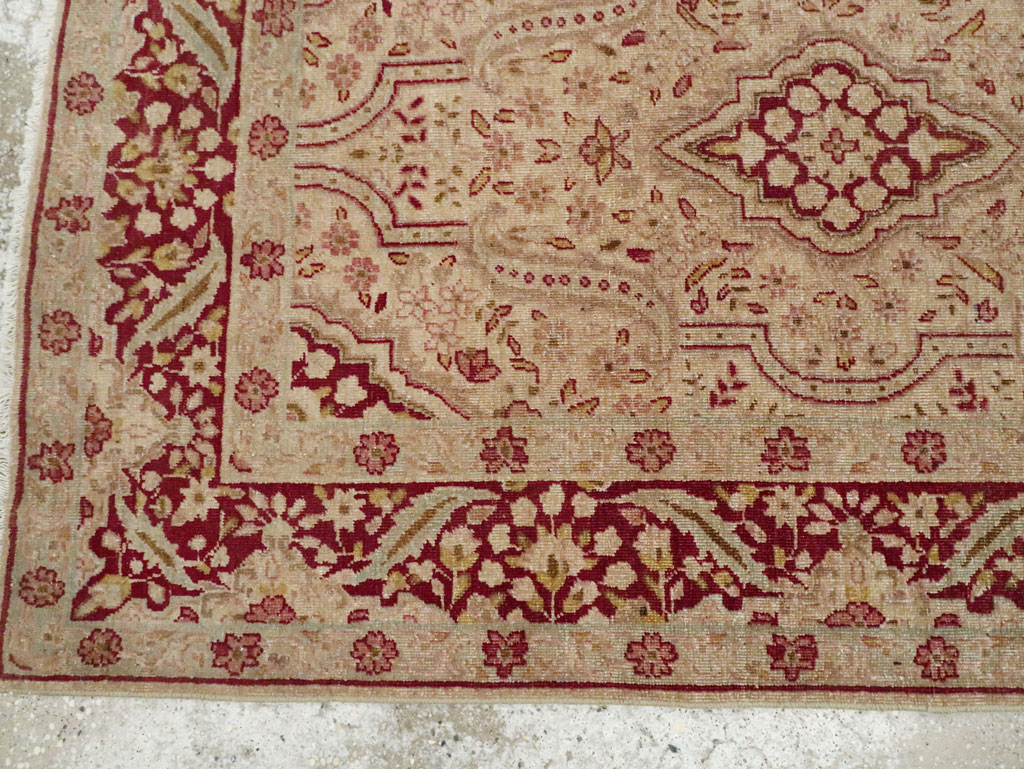 Antique Persian Tabriz Accent Rug, No.24442 - Gss