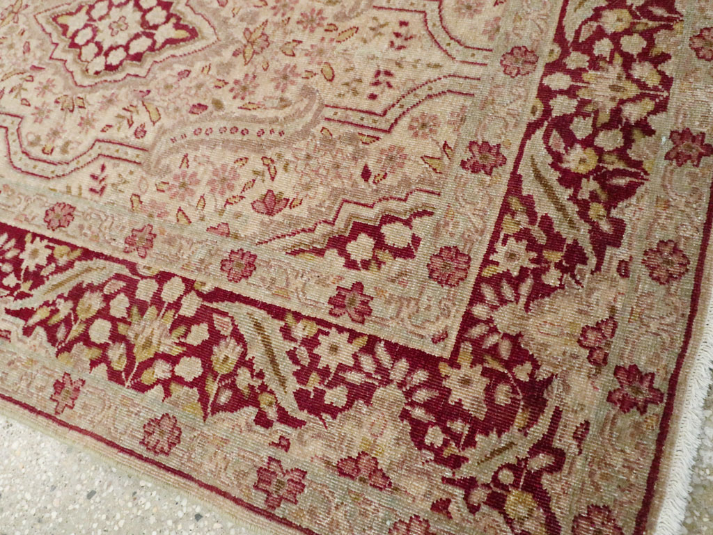 Antique Persian Tabriz Accent Rug, No.24442 - Gss