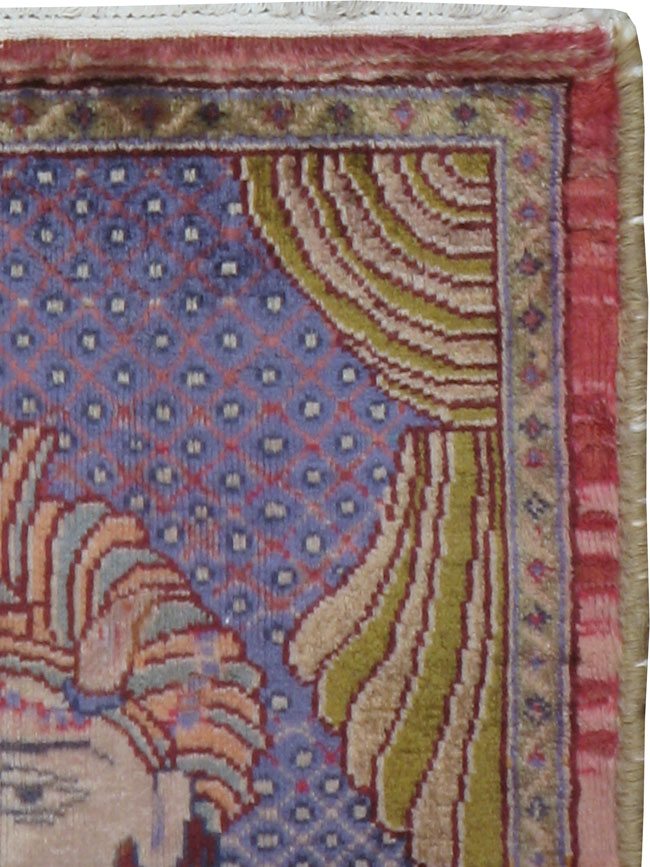 Vintage Persian Tabriz Pictorial Rug, No.24474 - Gss